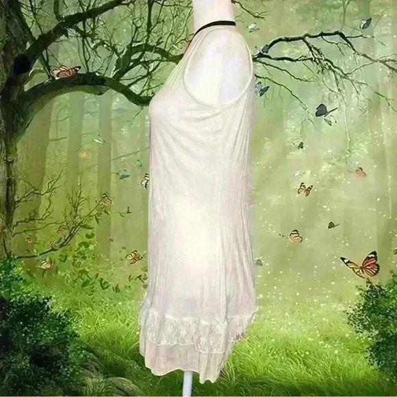 Boho Brand New With Tags Beige Mini Dress - Picture 4 of 8